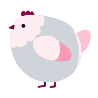 A mist and rose chicken with a head pattern