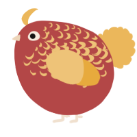 A red and honey chicken with a half-lace pattern