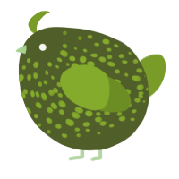 A olive and chartreuse chicken with a speckle pattern