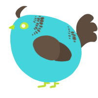 A aqua and bark chicken with a neck-band pattern