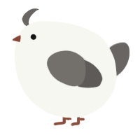 A white and grey chicken