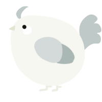 A white and silver chicken
