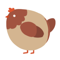 A beige and russet chicken with a head pattern