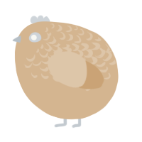 A beige chicken with a half-lace pattern