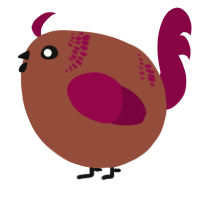 A russet and maroon chicken with a neck-band pattern