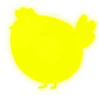 A lime chicken with a head pattern