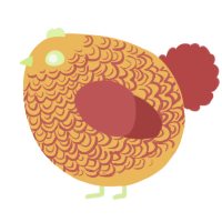 A honey and red chicken with a double-lace pattern