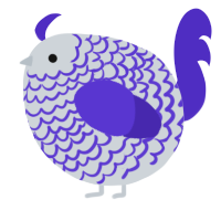 A mist and indigo chicken with a lace pattern