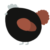 A black and russet chicken