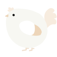 A white and cream chicken