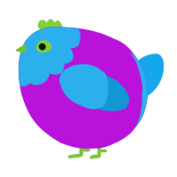 A amethyst and sky chicken with a head pattern