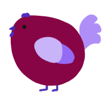 A maroon and lilac chicken