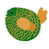 A leaf and orange chicken with a lace pattern
