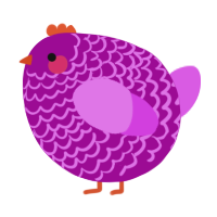 A plum and orchid chicken with a lace pattern