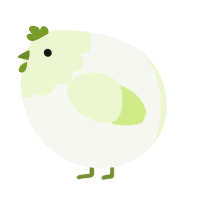 A white and apple chicken with a head pattern