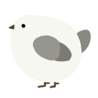 A white and ash chicken