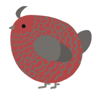 A red and grey chicken with a lace pattern