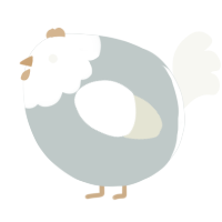 A silver and white chicken with a head pattern