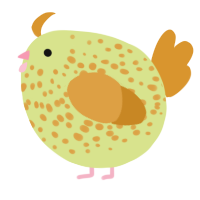 A lemon and orange chicken with a speckle pattern