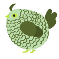 A gluppy and olive chicken with a lace pattern