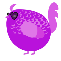A amethyst and orchid chicken with a half-lace pattern