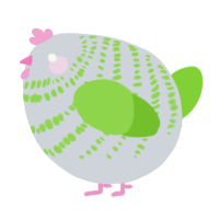A mist and grass chicken with a bar pattern