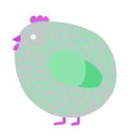 A silver and spring chicken with a lace pattern