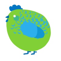A grass and sky chicken with a half-lace pattern