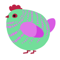 A spring and orchid chicken with a bar pattern