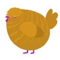 A ochre chicken with a bar pattern