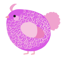 A orchid and pink chicken with a double-lace pattern