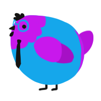 A sky and amethyst chicken with a head pattern