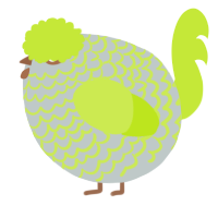 A silver and lime chicken with a lace pattern