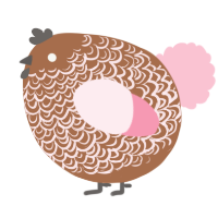A brown and rose chicken with a double-lace pattern