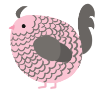 A rose and grey chicken with a lace pattern