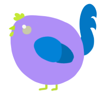 A lilac and sapphire chicken