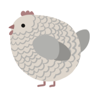 A beige and ash chicken with a lace pattern
