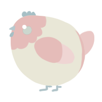 A navy and teal chicken with a head pattern
