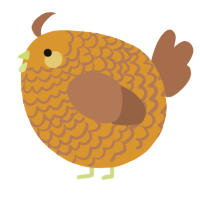 A orange and brown chicken with a lace pattern