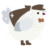 A white and mist chicken with a half-lace pattern