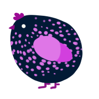 A tumblr and orchid chicken with a speckle pattern