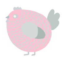 A rose and silver chicken with a lace pattern