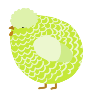 A lime and apple chicken with a lace pattern