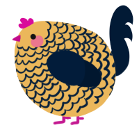 A honey and tumblr chicken with a lace pattern
