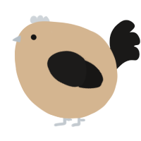 A beige and sable chicken