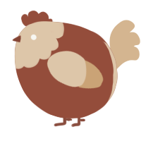 A russet and beige chicken with a head pattern