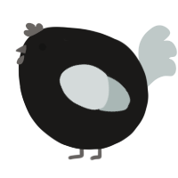 A sable and silver chicken