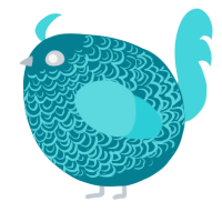A sea and aqua chicken with a double-lace pattern