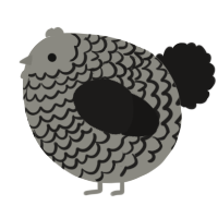 A ash and sable chicken with a lace pattern