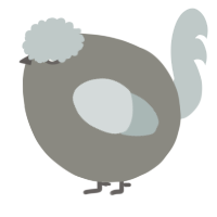 A ash and silver chicken